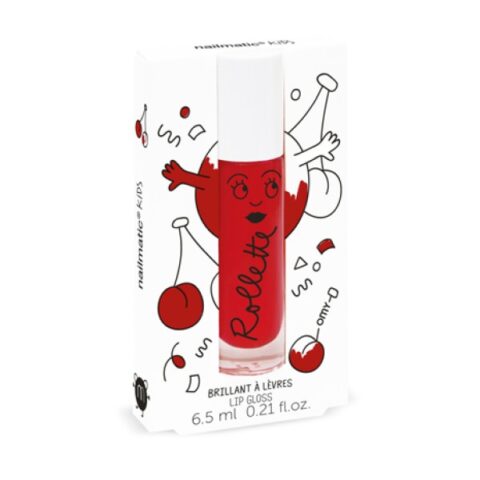 Nailmatic KIDS CHERRY Rollette Lip Gloss Vyšnių skonio lūpų blizgesys, 6.5ml