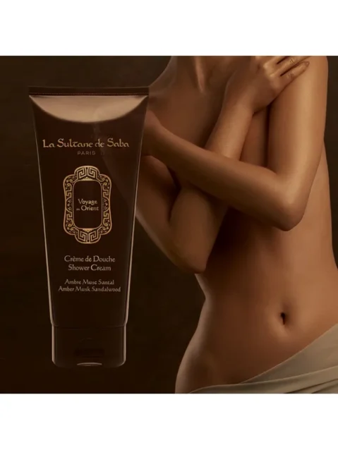 LA SULTANE DE SABA VOYAGE EN ORIENT SHOWER CREAM – GINTARAS, MUSKUSAS, SANTALMEDIS – DUŠO KREMAS 200ML PR