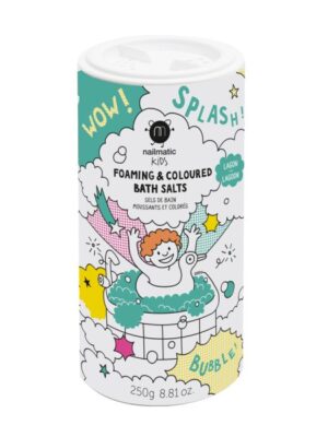 Nailmatic KIDS GREEN SALTS Foaming & Coloured Bath Salts Putojanti žalia vonios druska, 250g